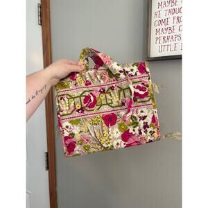 Vera Bradley Makeup Cosmetic Bag Travel Fold Up Hanging Organizer